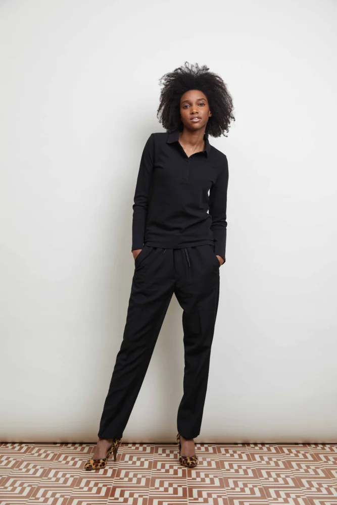 Schweres Damen Piqué Polo langarm