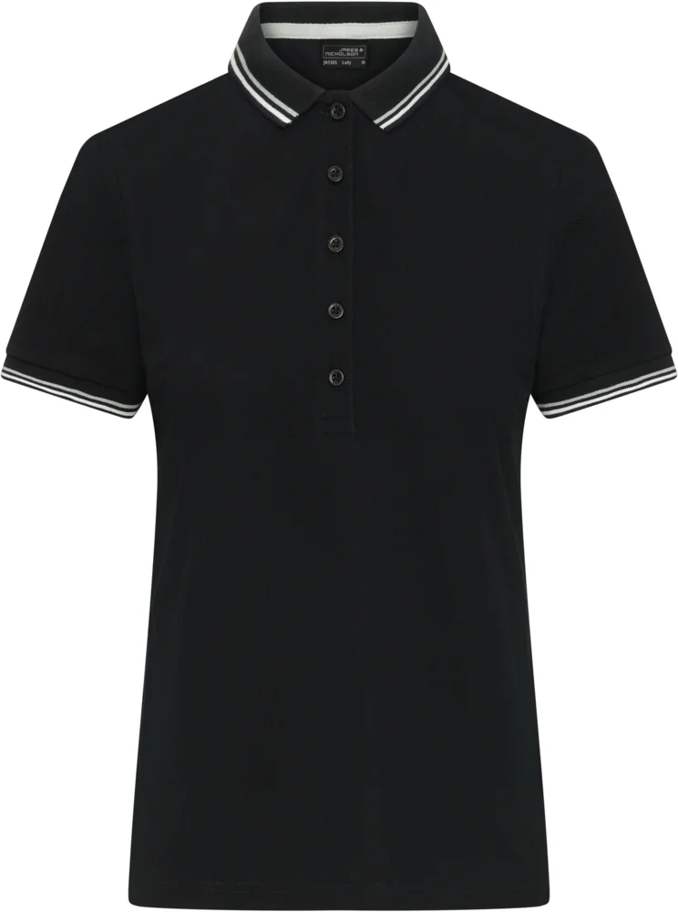 Heavy Ladies' Piqué Polo with contrasting Stripes