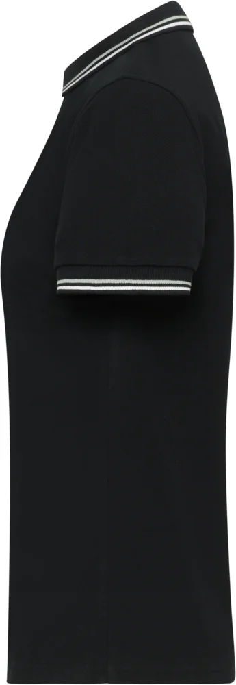 Heavy Ladies' Piqué Polo with contrasting Stripes