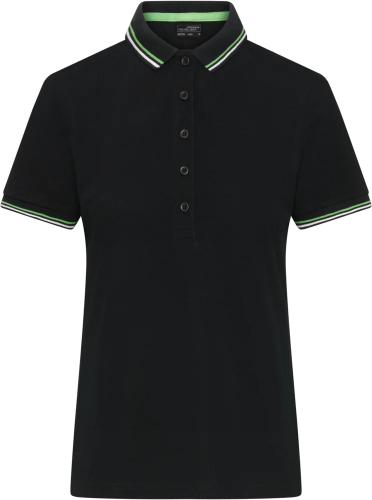 Heavy Ladies' Piqué Polo with contrasting Stripes