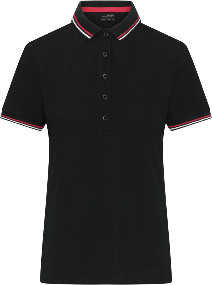 Heavy Ladies' Piqué Polo with contrasting Stripes