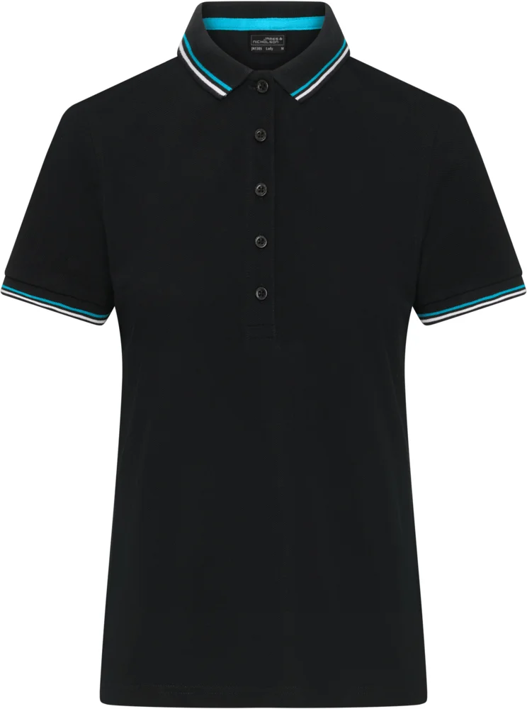 Heavy Ladies' Piqué Polo with contrasting Stripes