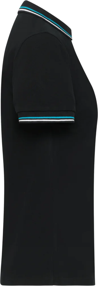 Heavy Ladies' Piqué Polo with contrasting Stripes