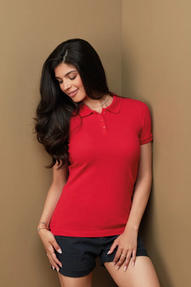 Schweres Damen Stretch Piqué Polo