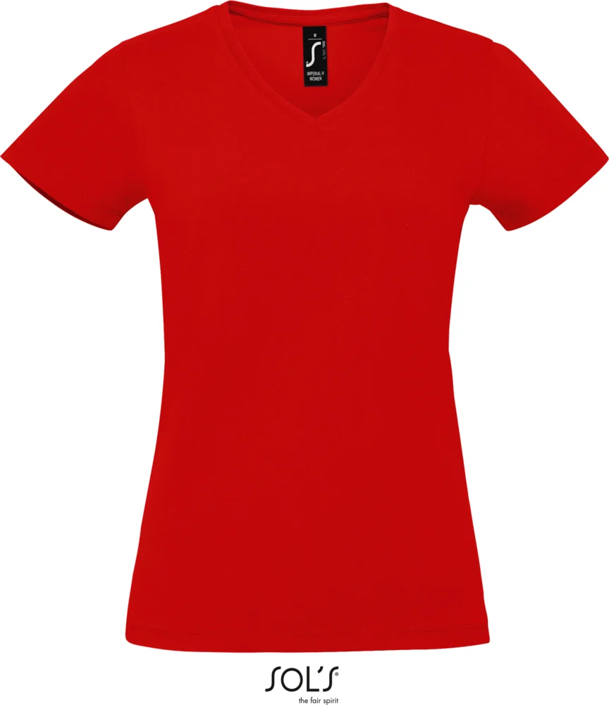 Schweres Damen V-Ausschnitt T-Shirt