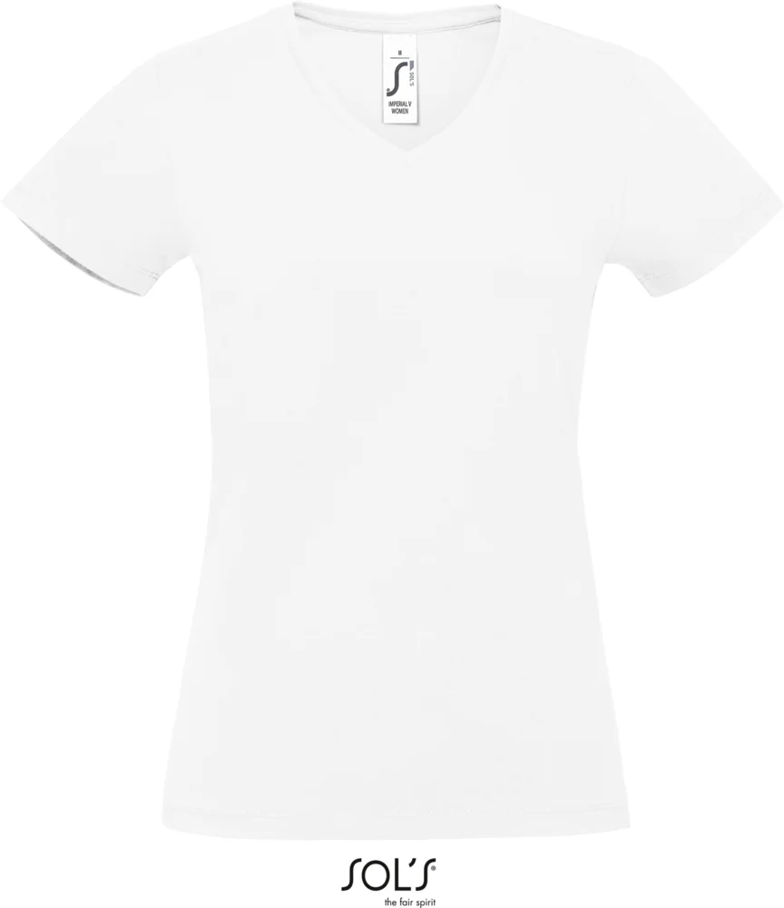 Schweres Damen V-Ausschnitt T-Shirt