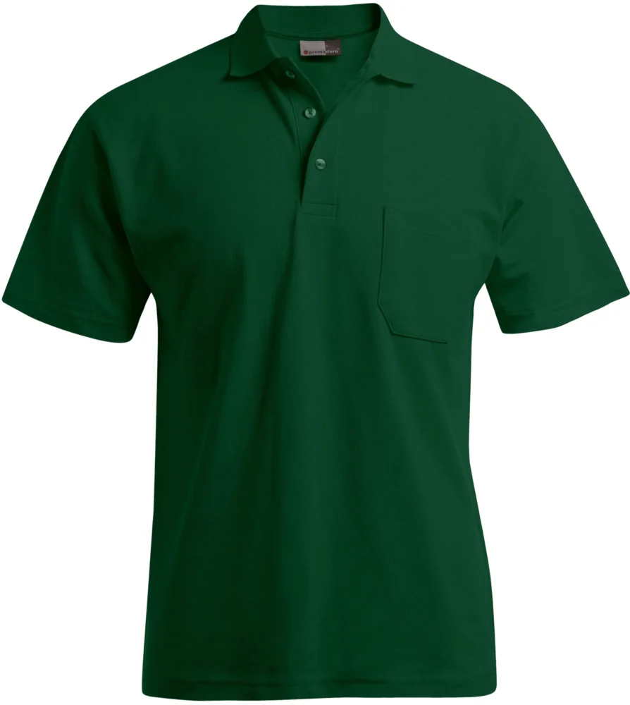 Schweres Herren Piqué Polo mit Brusttasche