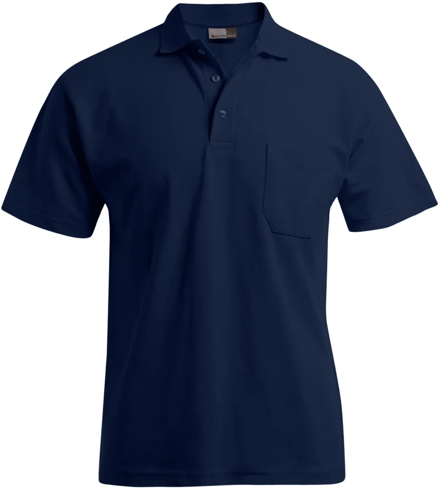 Schweres Herren Piqué Polo mit Brusttasche