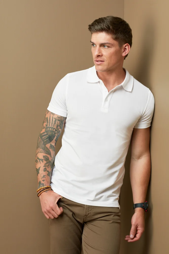 Schweres Herren Stretch Piqué Polo