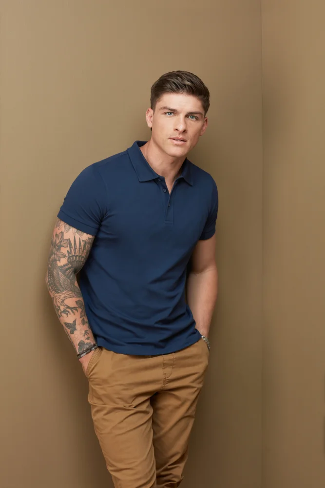 Schweres Herren Stretch Piqué Polo