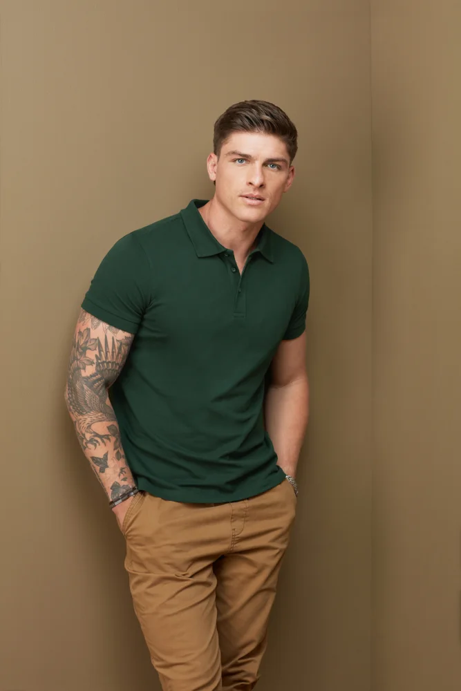 Schweres Herren Stretch Piqué Polo