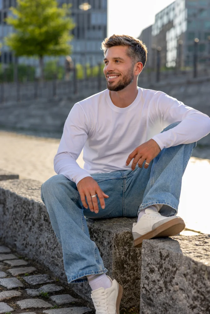 Schweres Herren T-Shirt langarm