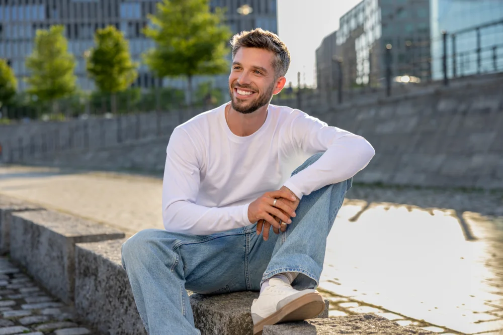 Schweres Herren T-Shirt langarm
