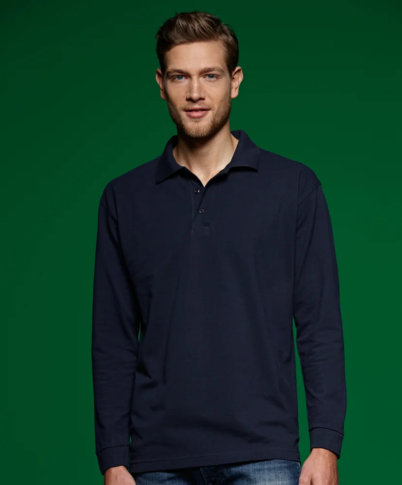 Schweres Piqué Polo langarm