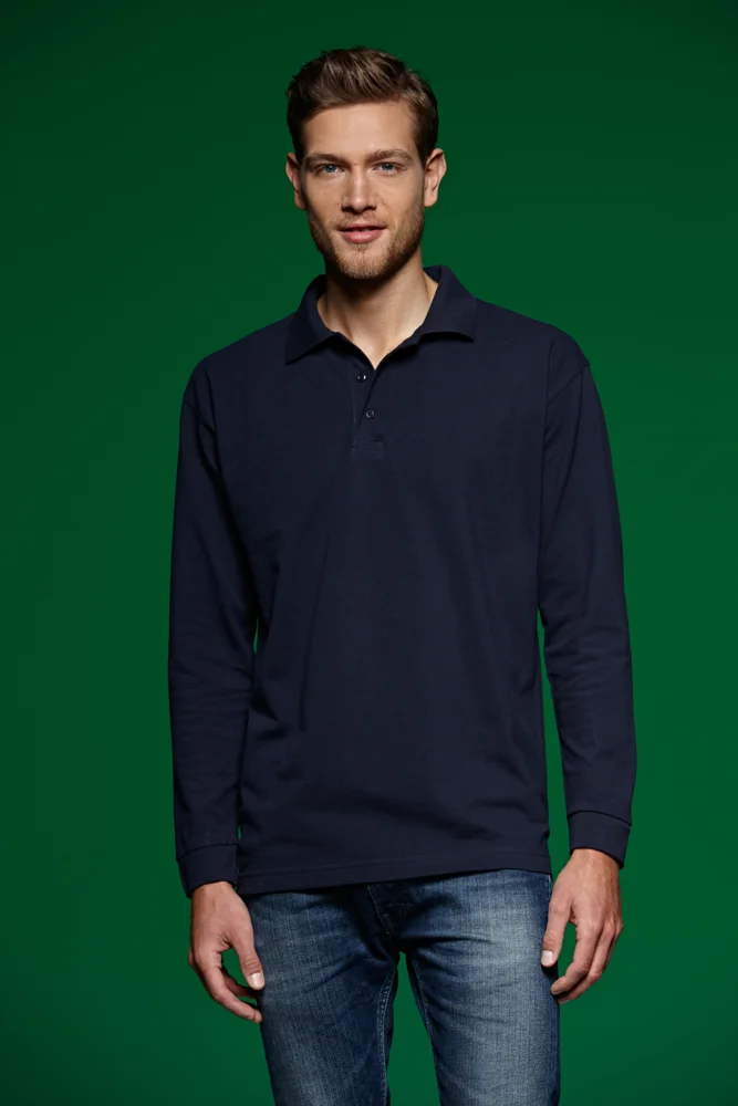 Schweres Piqué Polo langarm