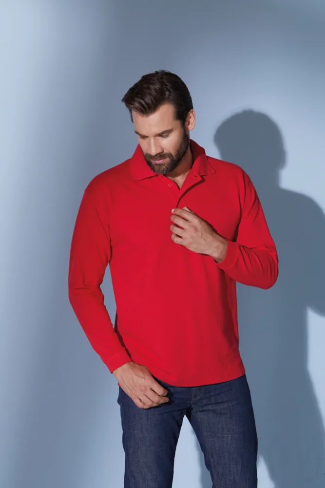 Schweres Piqué Polo langarm