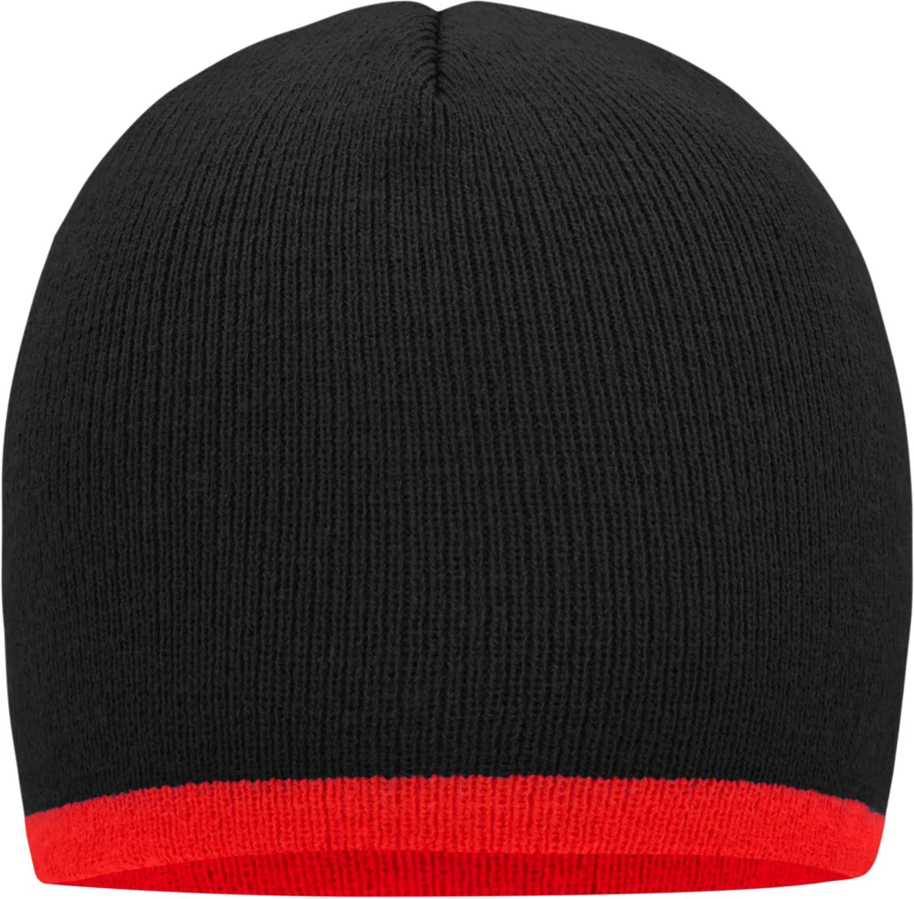 Knitted Beanie with contrasting Stripes