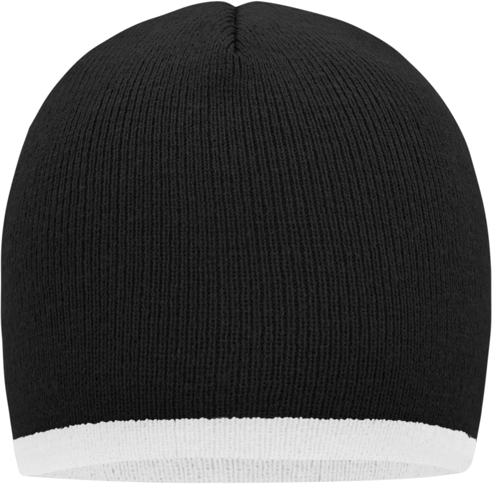 Knitted Beanie with contrasting Stripes