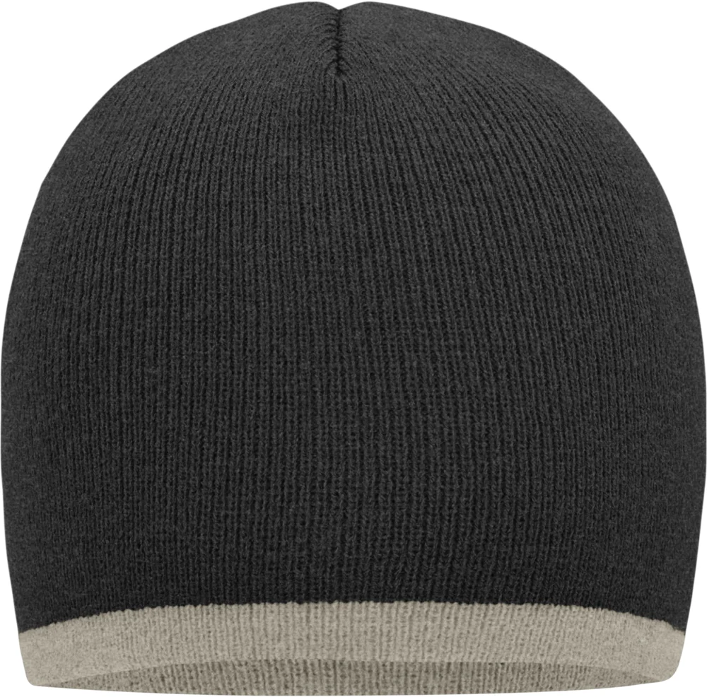 Knitted Beanie with contrasting Stripes