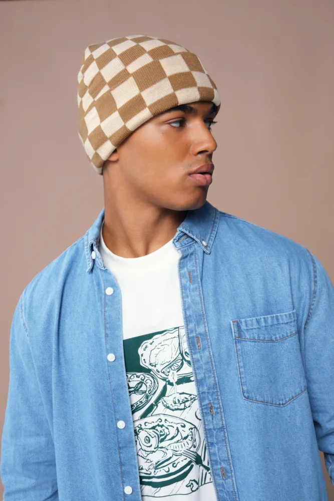 Knitted Hat "Checkerboard"