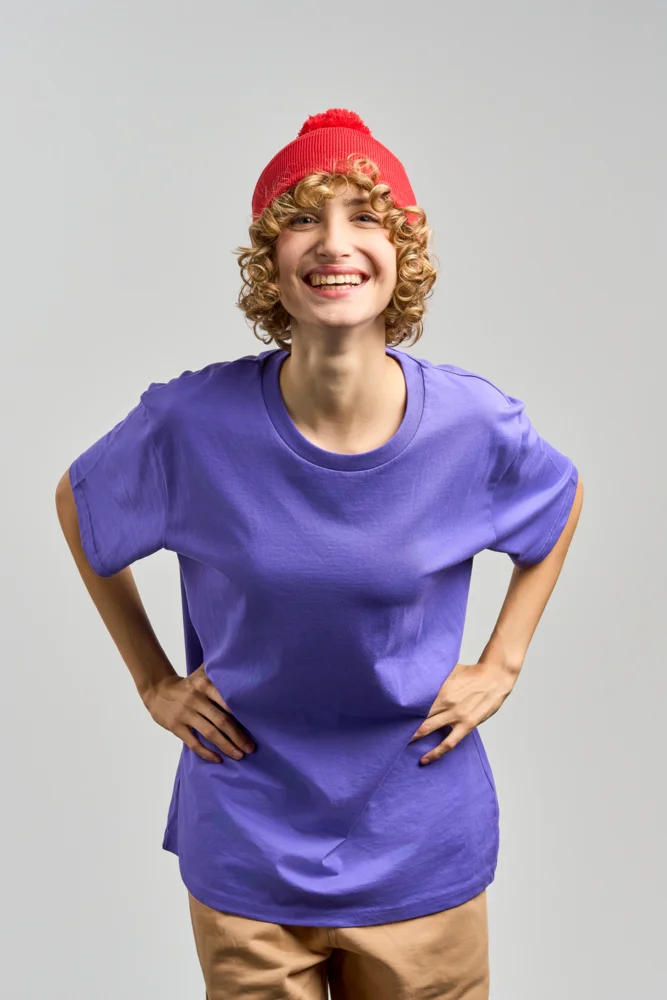 Strickmütze mit Pompon