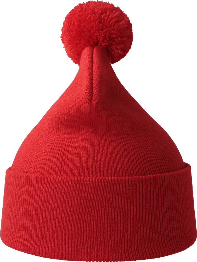 Strickmütze mit Pompon