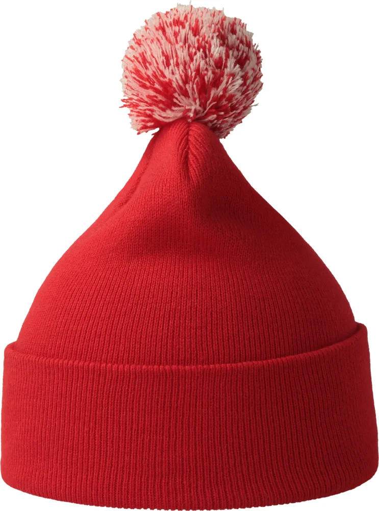 Strickmütze mit Pompon