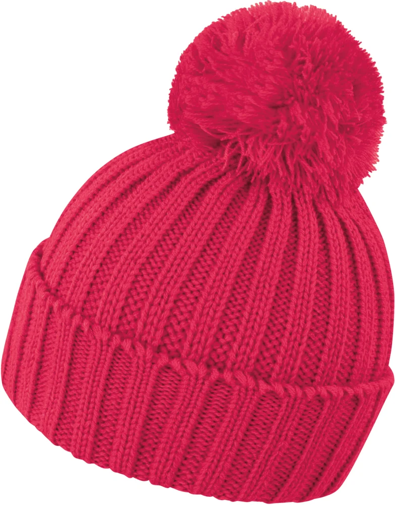 Strickmütze mit Pompon