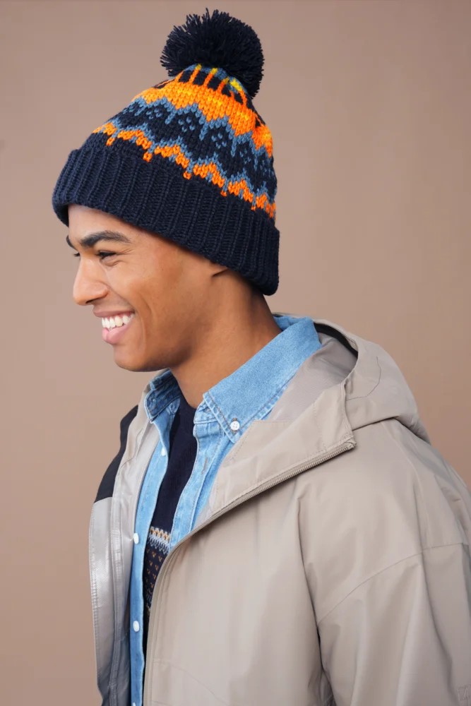 Strickmütze mit Pompon "Retro Ski"