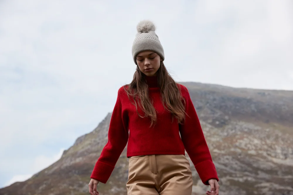 Strickmütze mit Pompon "Snow Luxe"