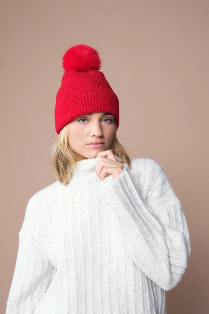 Strickmütze mit Pompon "Snow Luxe"