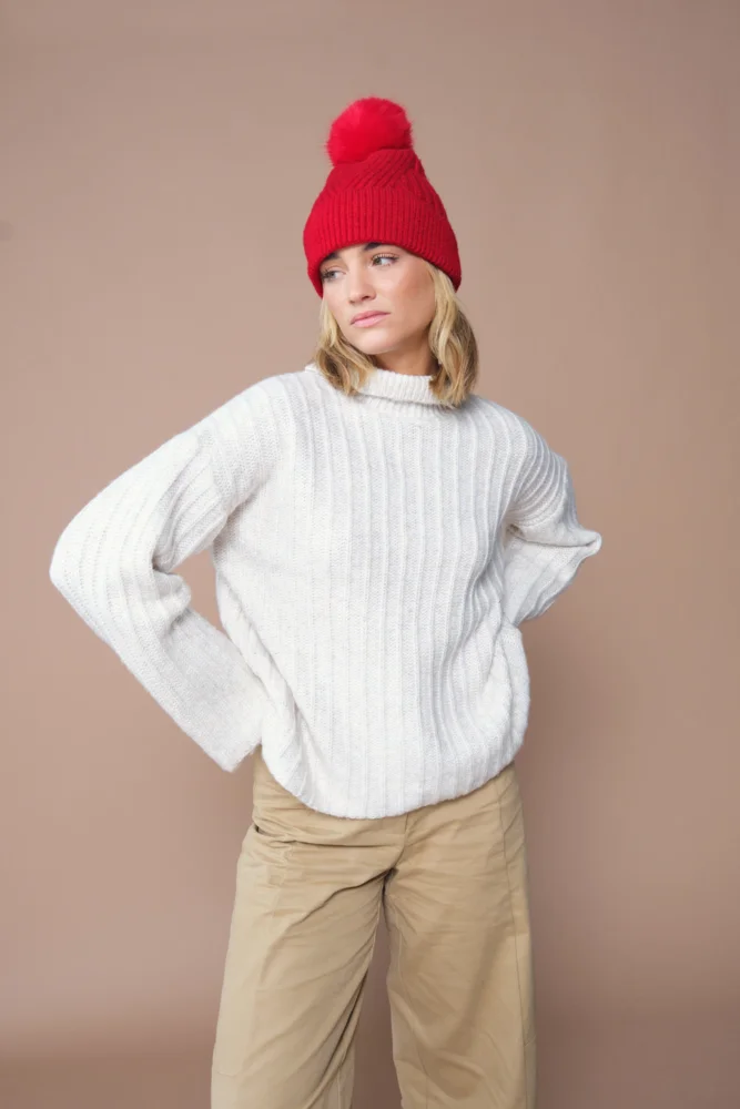 Strickmütze mit Pompon "Snow Luxe"
