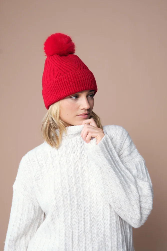 Strickmütze mit Pompon "Snow Luxe"