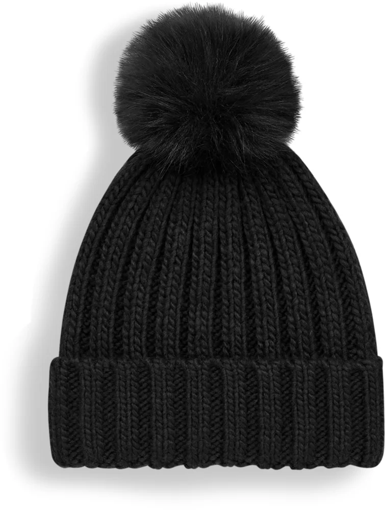 Strickmütze mit Pompon