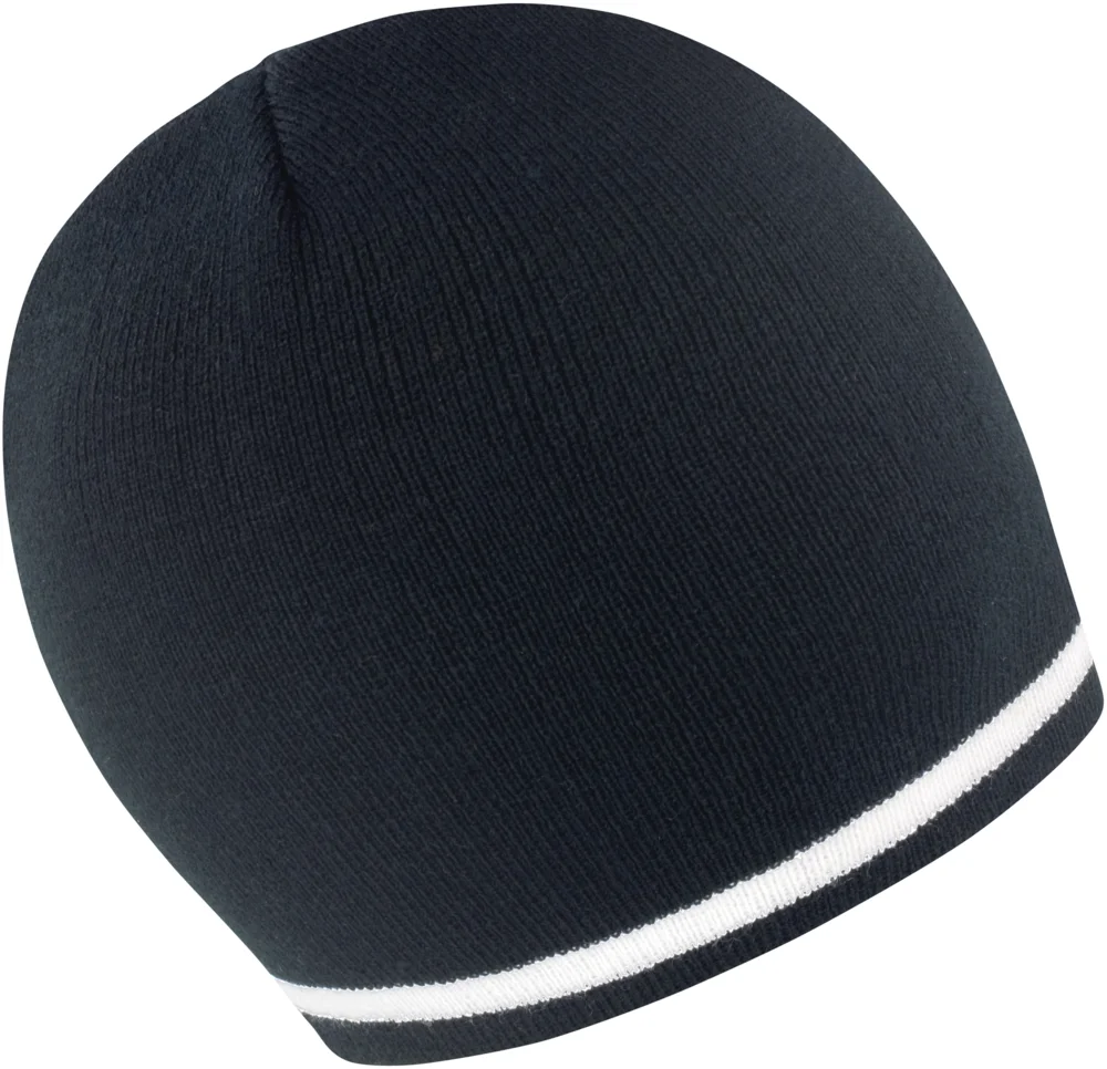 Knitted Hat with contrasting Stripes