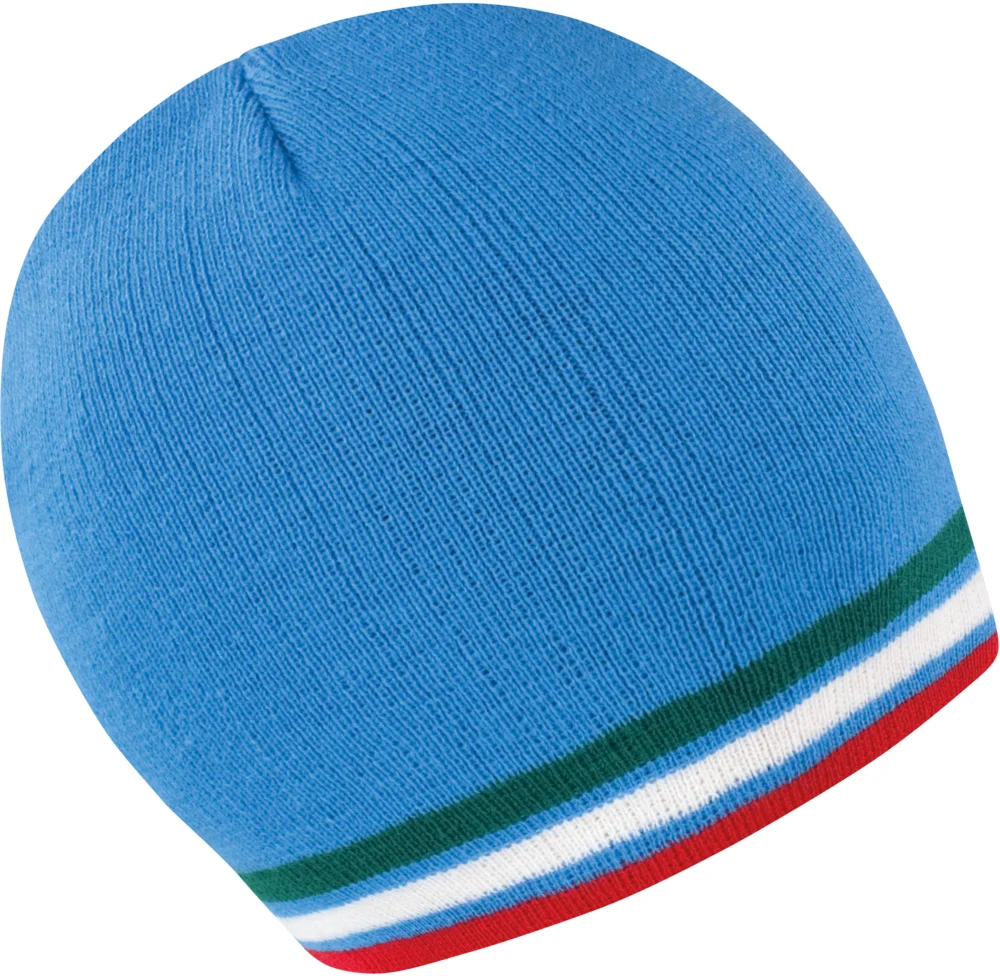 Knitted Hat with contrasting Stripes