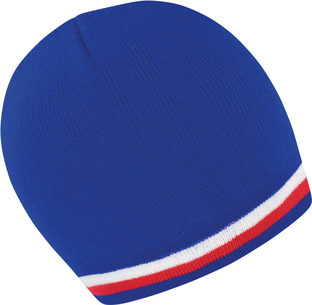 Knitted Hat with contrasting Stripes