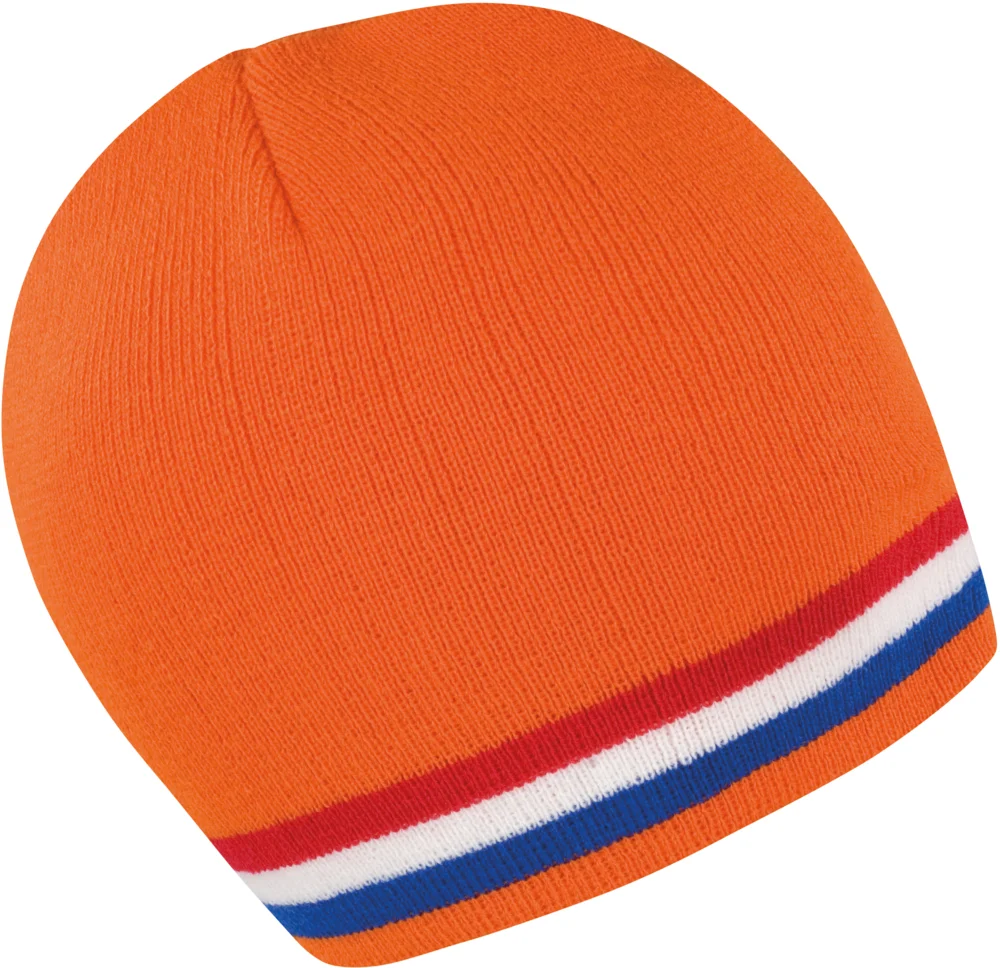 Knitted Hat with contrasting Stripes