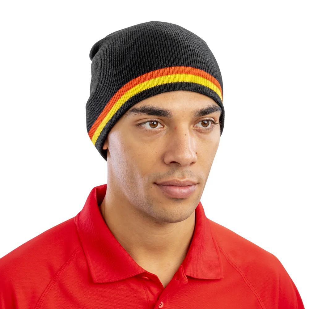 Knitted Hat with contrasting Stripes