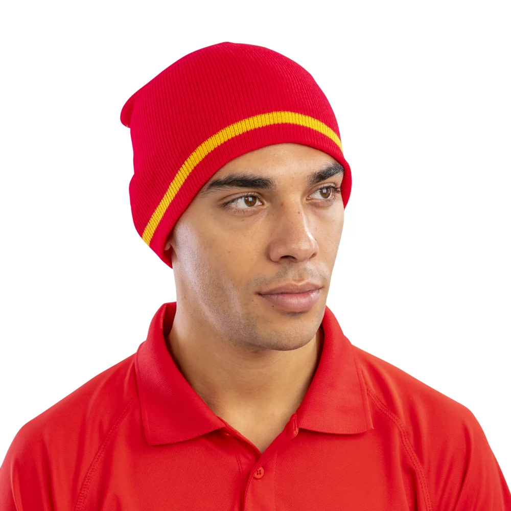 Knitted Hat with contrasting Stripes