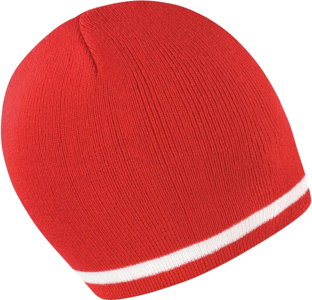 Knitted Hat with contrasting Stripes