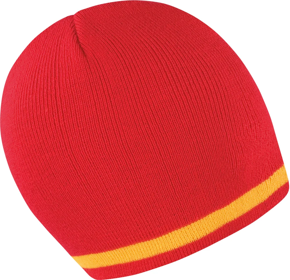 Knitted Hat with contrasting Stripes