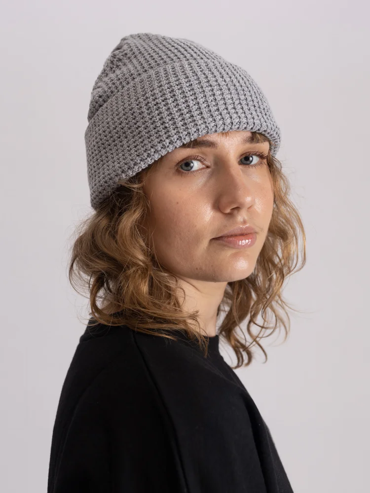 Strickmütze mit Waffelstrick