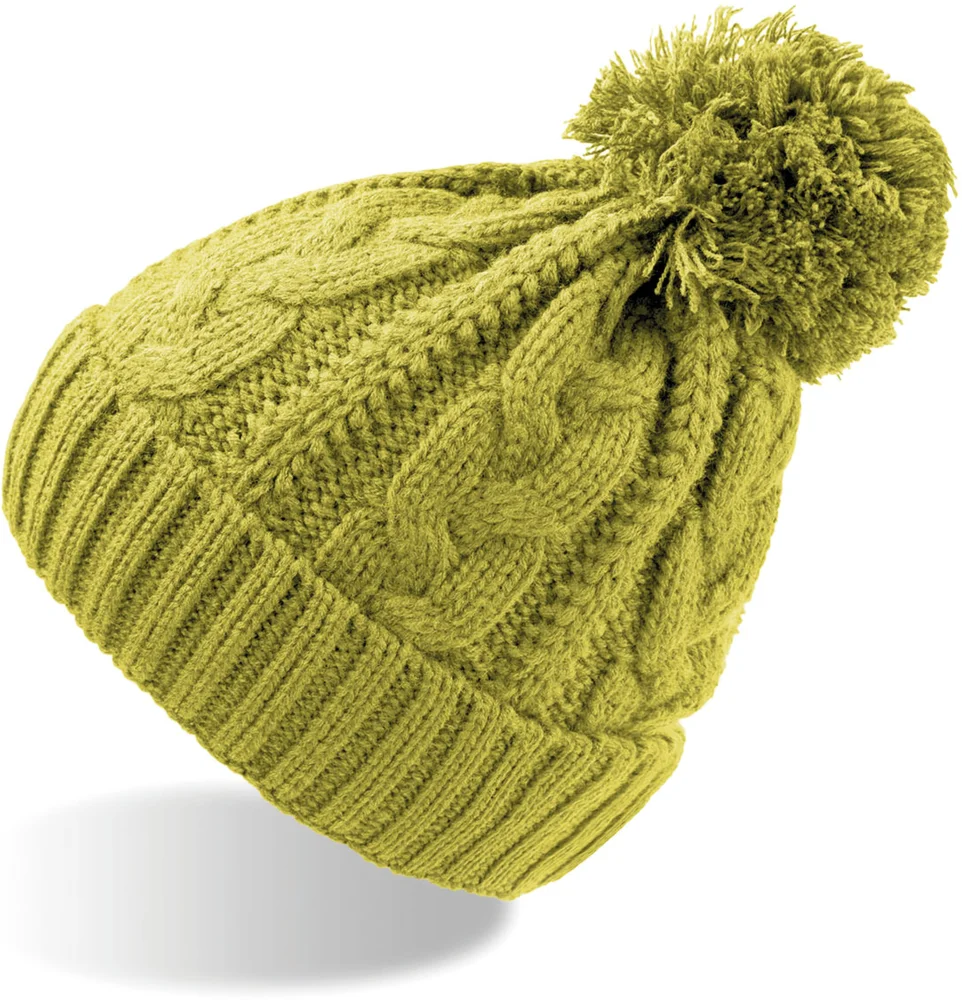 Knitted Beanie with Cable Pattern