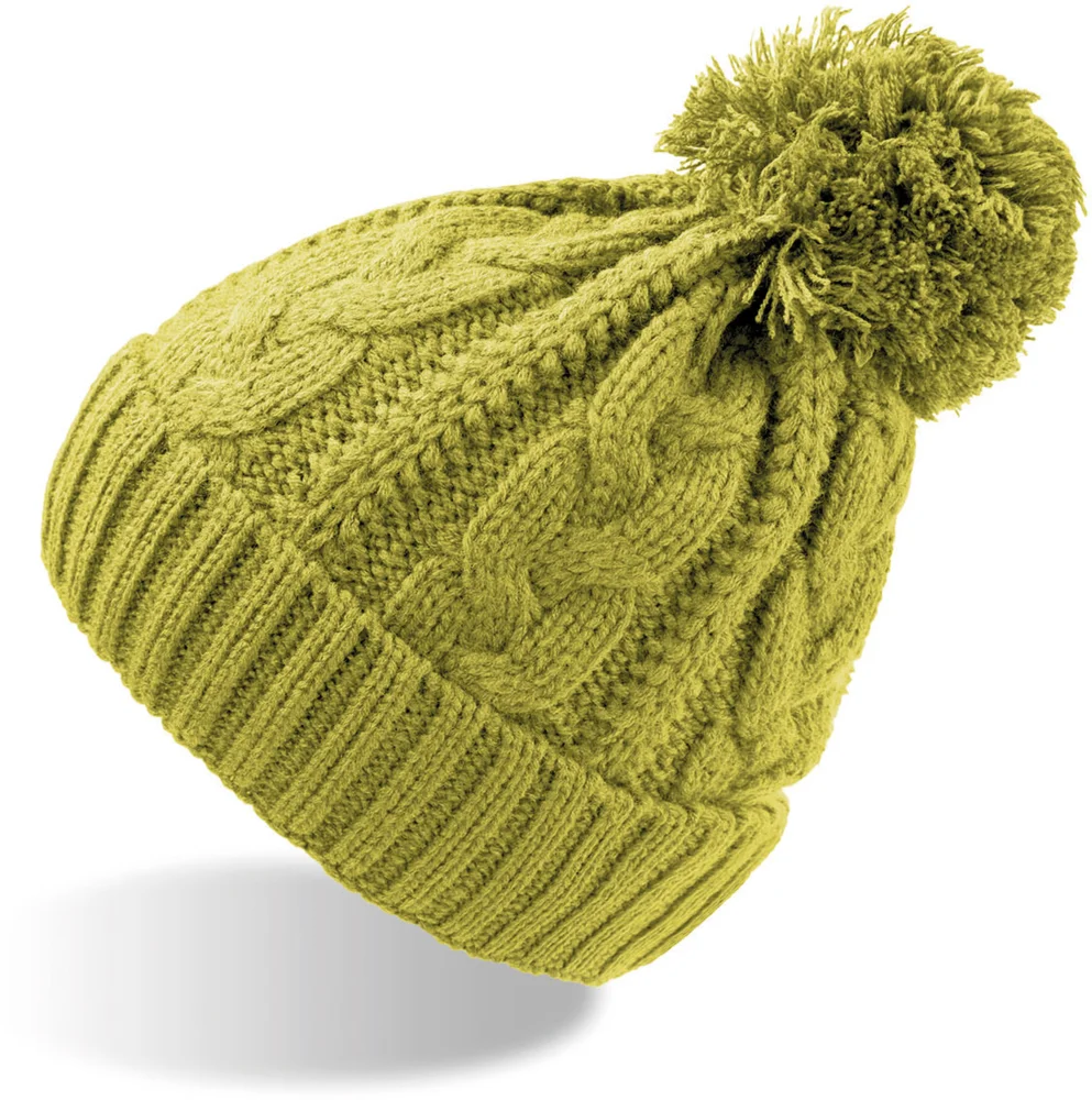 Knitted Beanie with Cable Pattern