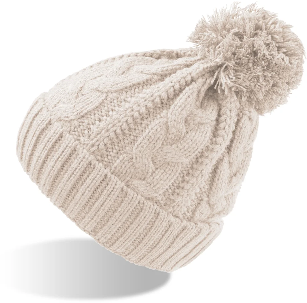 Knitted Beanie with Cable Pattern