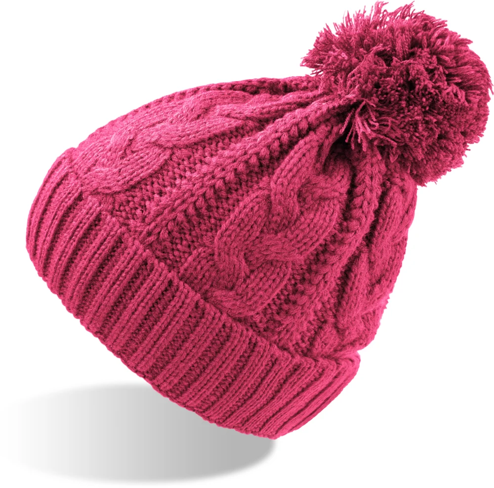 Knitted Beanie with Cable Pattern