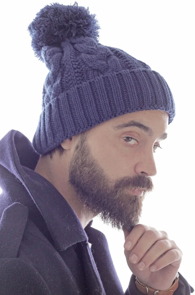 Knitted Beanie with Cable Pattern
