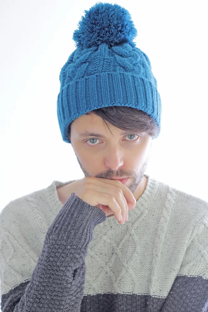 Knitted Beanie with Cable Pattern