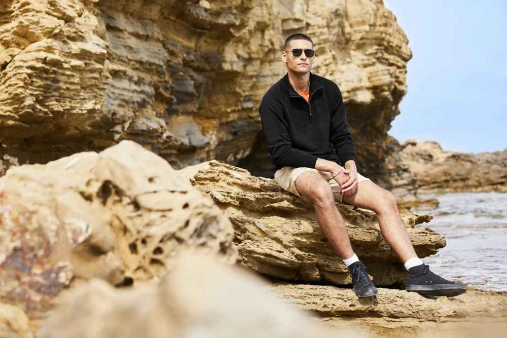 Sweater mit 1/4 Zip